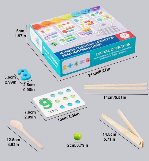 Juego de Matematicas Montessori Para Niños