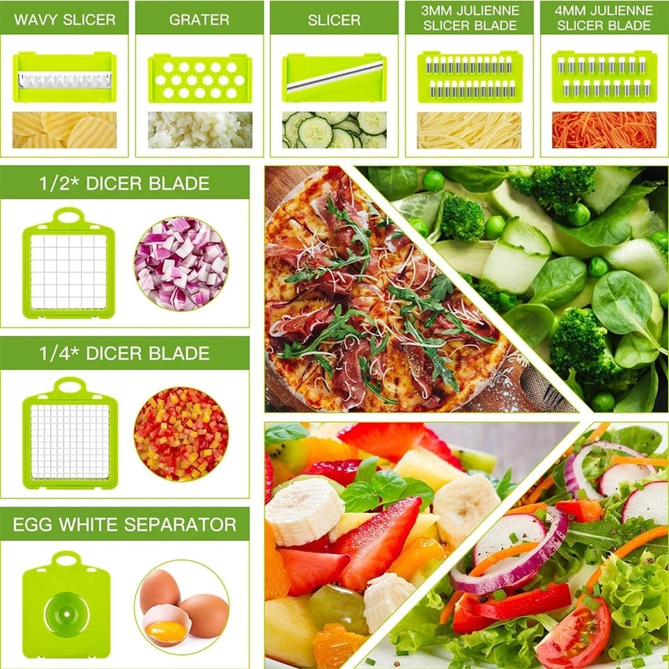 Cortador De Verduras Mandolina 12 En 1
