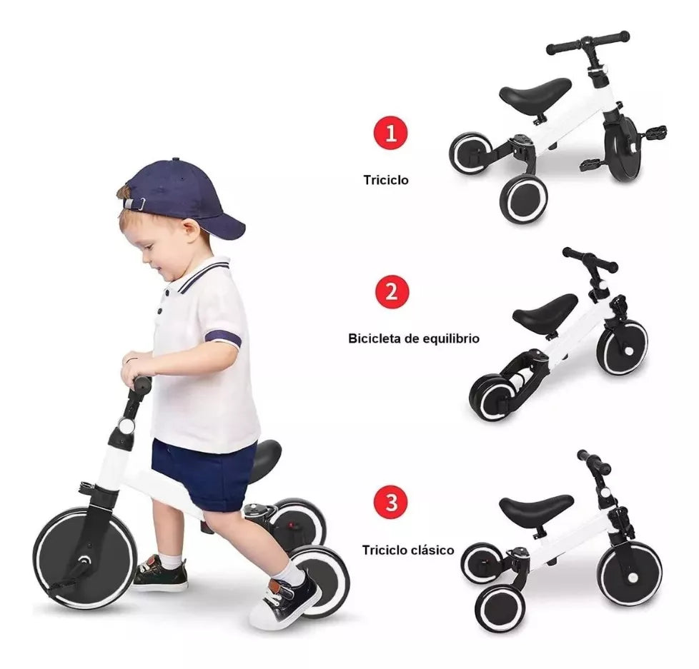 Triciclo correpasillo 3 en 1 para niños