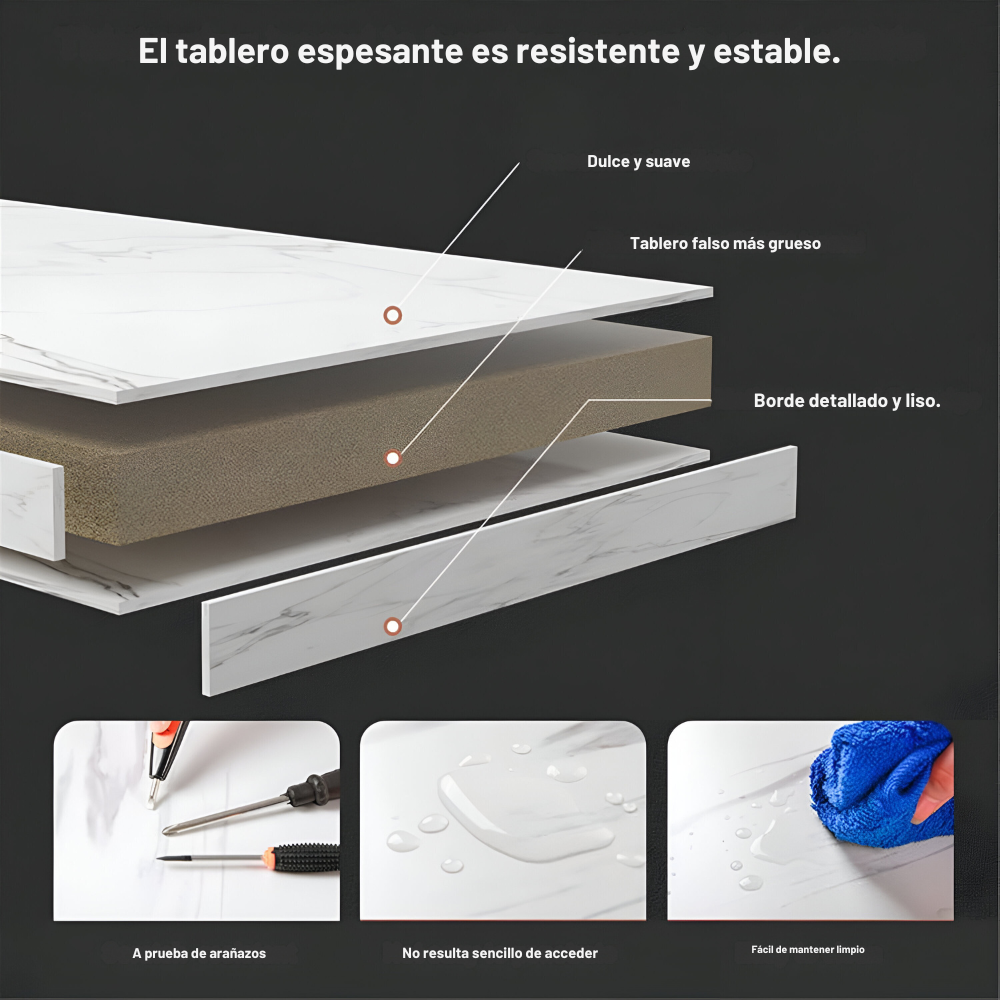 Mesa De Centro Rectangular Para Living Gris 100x50x40 cm