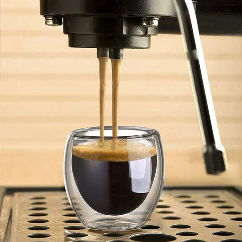 Juego 6 Tazas Espresso Doble Vidrio 80ml