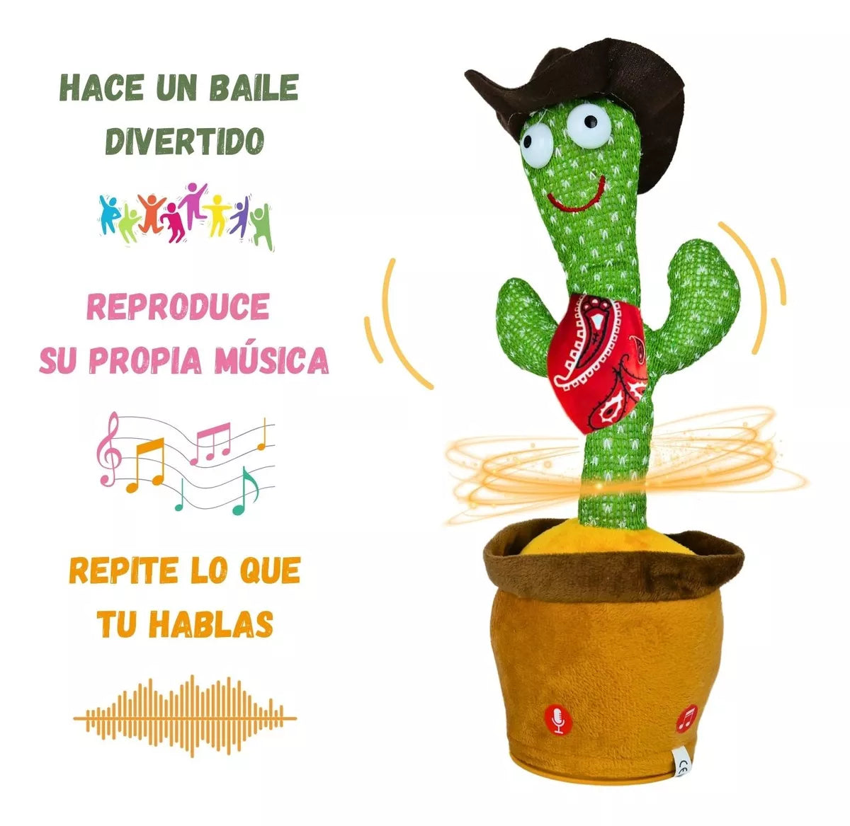 Cactus Bailarín Imita Voz Musical Usb